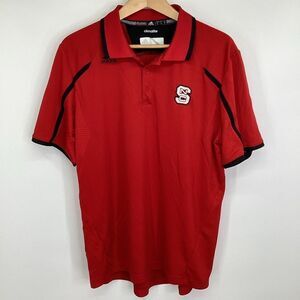 Men's Adidas North Carolina State Wolfpack Performance Polo large ‎ Red NC state